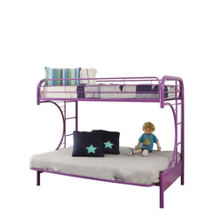 78" X 41" X 65" Twin Over Full Purple Metal Tube Futon Bunk Bed - Homeroots