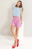 HYFVE High Waist Pleated Linen Shorts - Trendsi - Flyclothing LLC