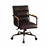 Black Adjustable Swivel Faux Leather Rolling Office Chair - Homeroots