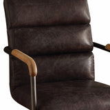 Black Adjustable Swivel Faux Leather Rolling Office Chair - Homeroots