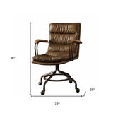 Coffee and Dark Brown Swivel Leather Rolling Executive Office Chair - Homeroots - Flyclothing LLC
