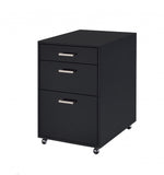 18" Black Standard Accent Cabinet With Three Drawers - Homeroots