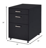 18" Black Standard Accent Cabinet With Three Drawers - Homeroots - Flyclothing LLC