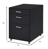 18" Black Standard Accent Cabinet With Three Drawers - Homeroots