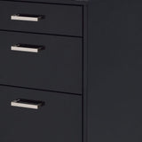 18" Black Standard Accent Cabinet With Three Drawers - Homeroots - Flyclothing LLC