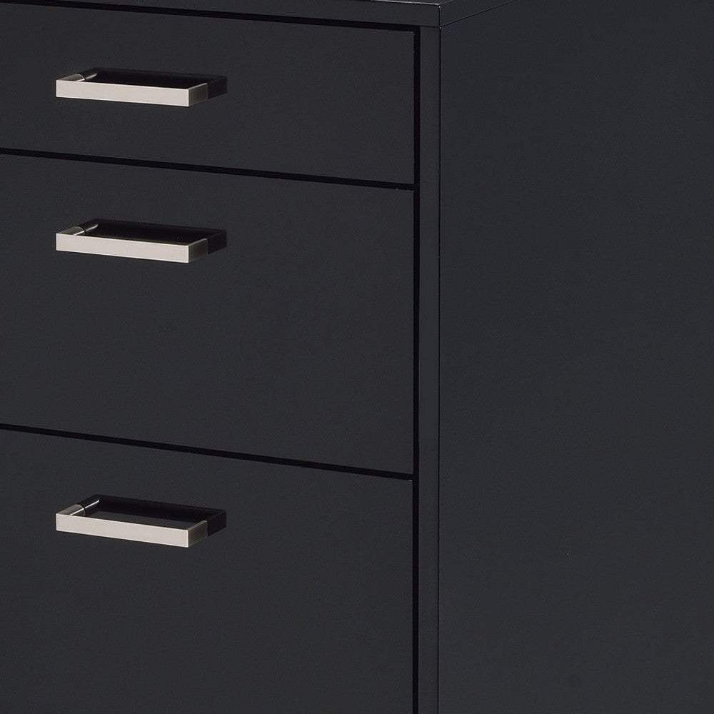 18" Black Standard Accent Cabinet With Three Drawers - Homeroots - Flyclothing LLC