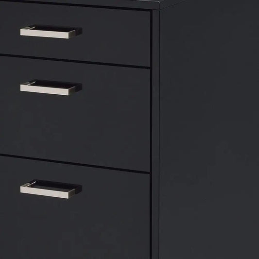 18" Black Standard Accent Cabinet With Three Drawers - Homeroots