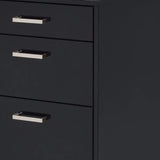 18" Black Standard Accent Cabinet With Three Drawers - Homeroots