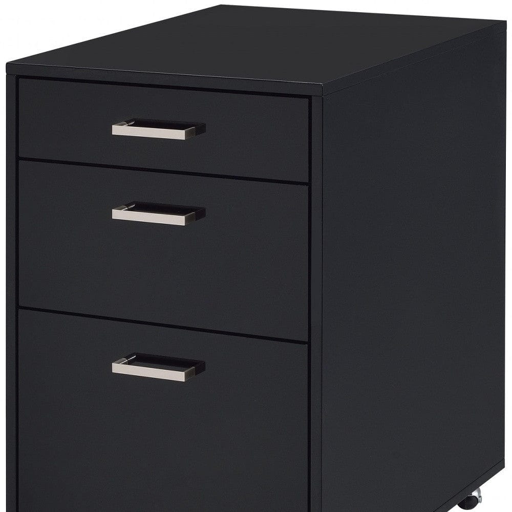 18" Black Standard Accent Cabinet With Three Drawers - Homeroots - Flyclothing LLC