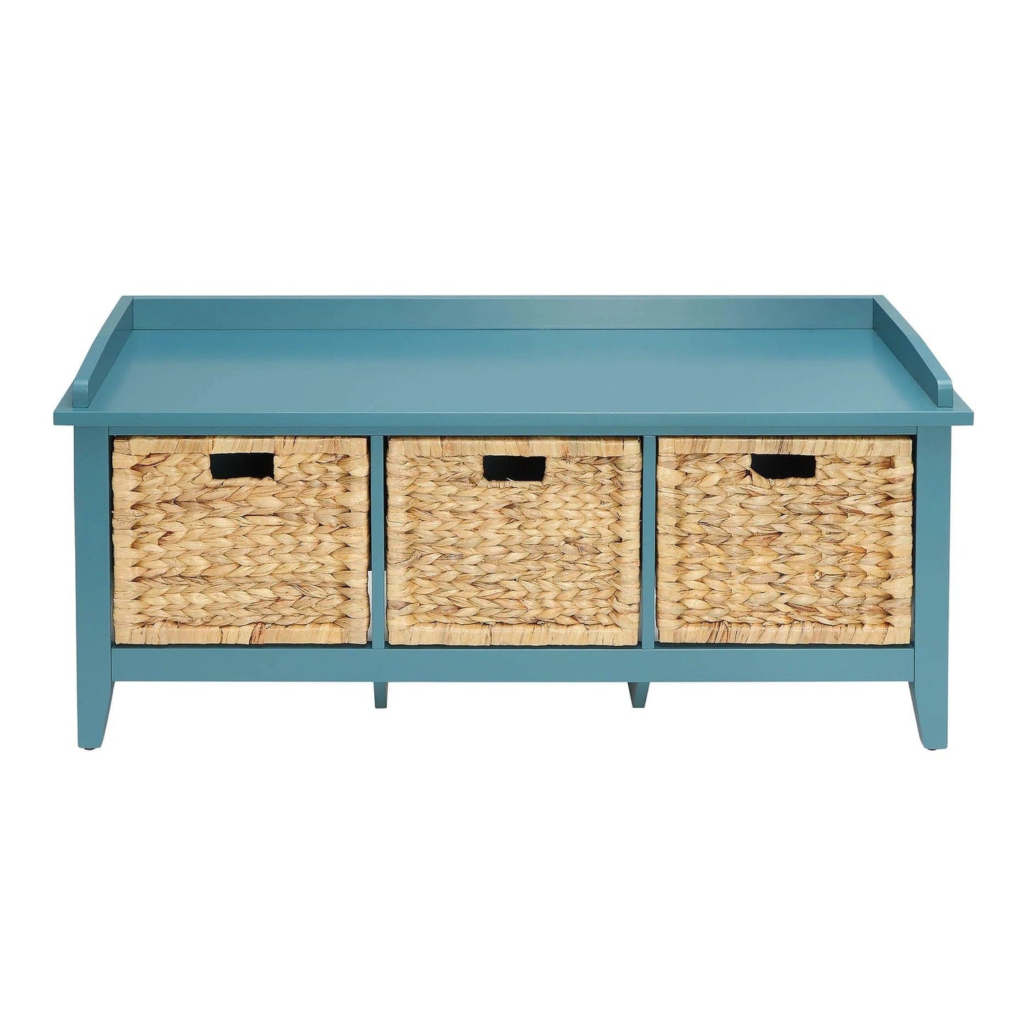 43" Teal Blue Solid Wood Storage Bench with Drawers - Homeroots - Flyclothing LLC