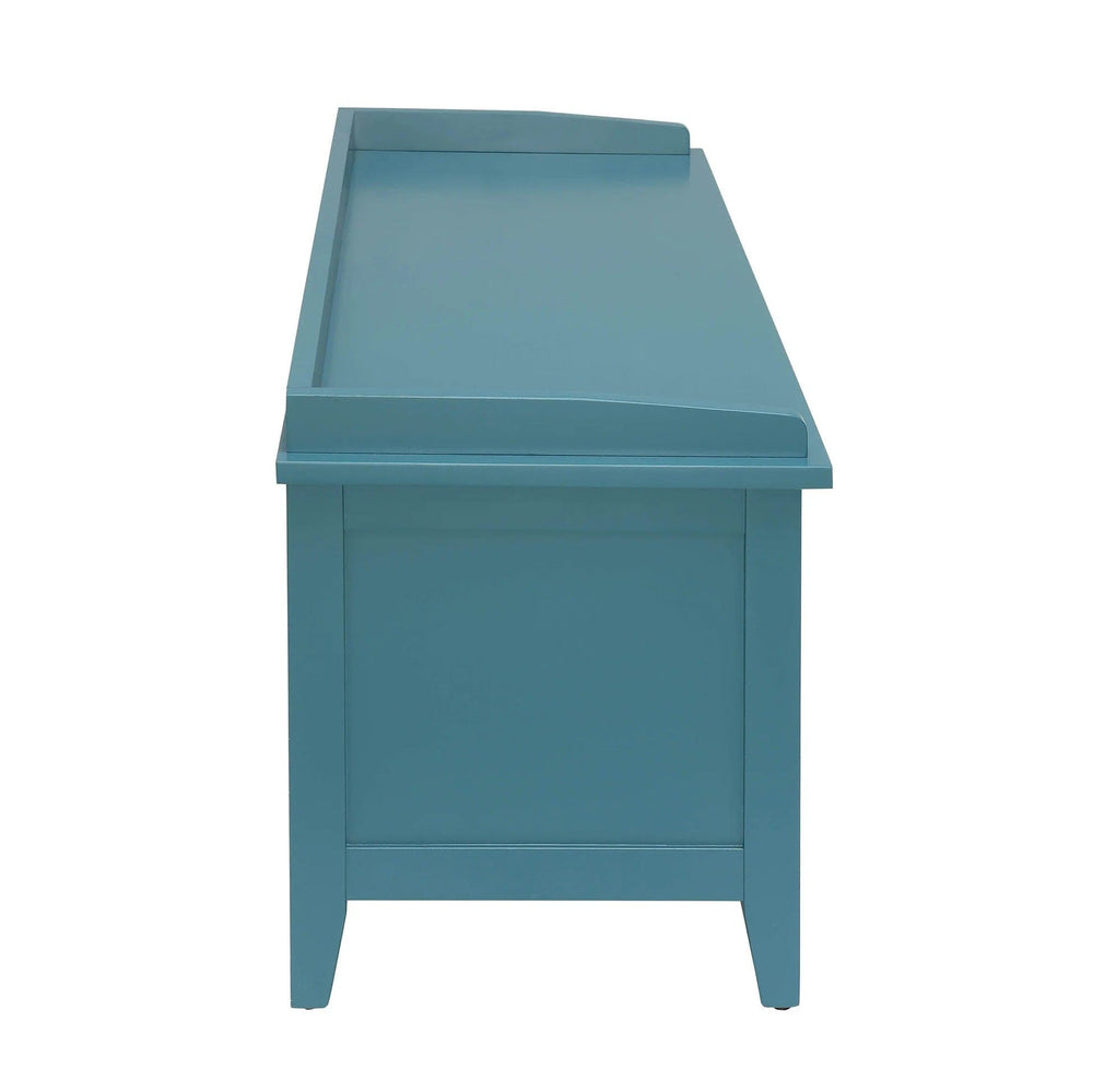 43" Teal Blue Solid Wood Storage Bench with Drawers - Homeroots