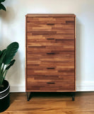32" Brown Five Drawer Dresser - Homeroots
