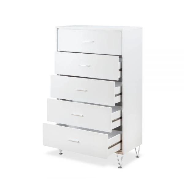 32" White Five Drawer Standard Chest - Homeroots