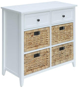 30" X 13" X 28" White Wood Veneer 6 Drawers Accent Chest - Homeroots - Flyclothing LLC