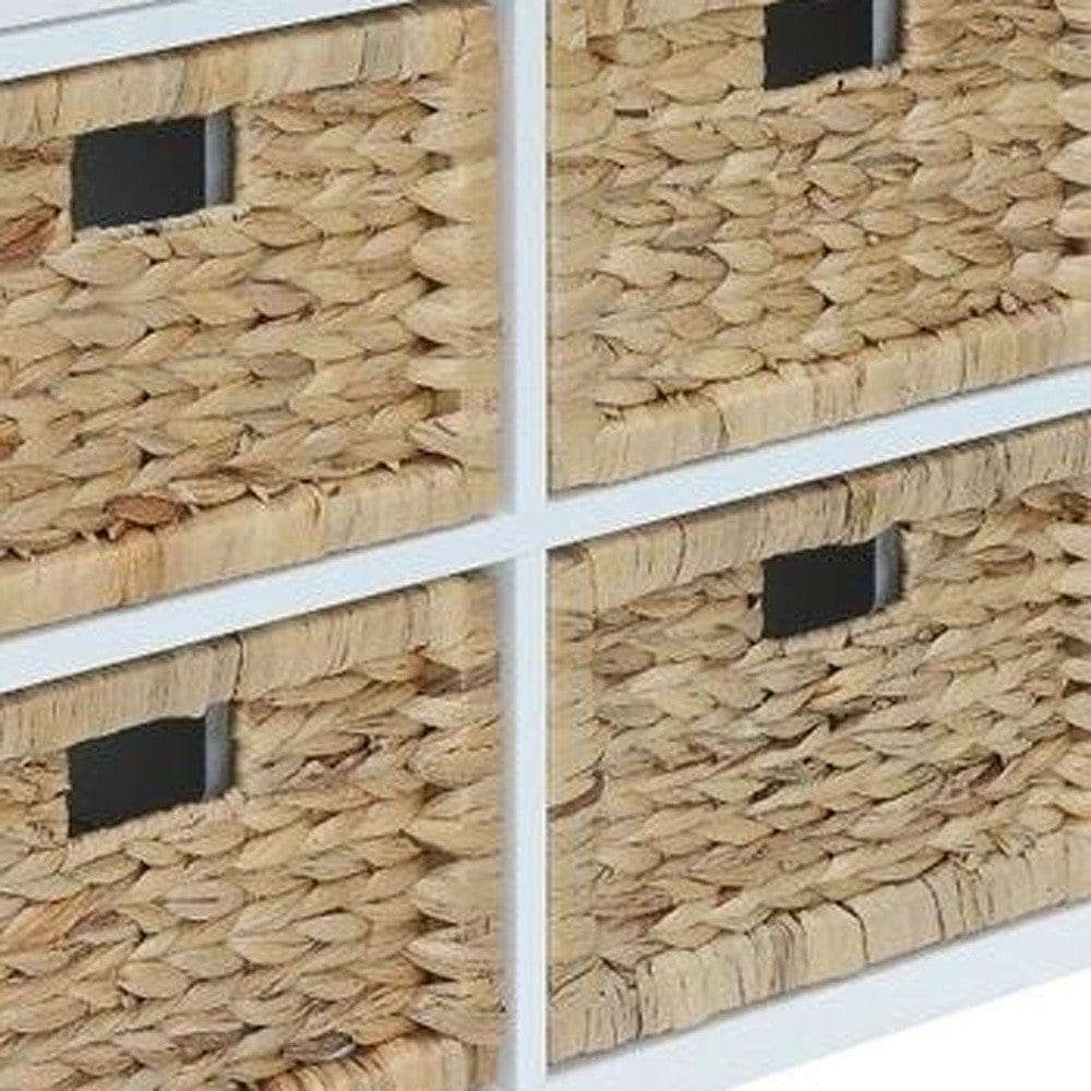 30" X 13" X 28" White Wood Veneer 6 Drawers Accent Chest - Homeroots