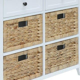 30" X 13" X 28" White Wood Veneer 6 Drawers Accent Chest - Homeroots
