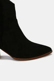 Beast Fashion Suede Fringe Point Toe Ankle Boots - Trendsi