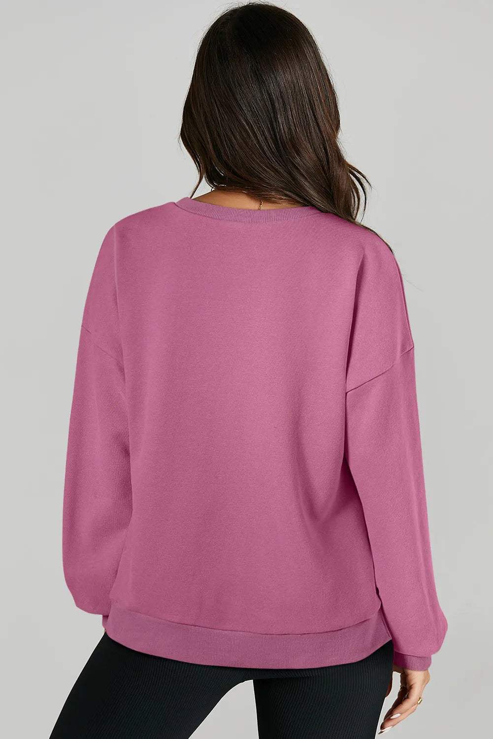 High-Low Round Neck Long Sleeve Sweatshirt - Trendsi - Flyclothing LLC