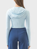 Zip Up Hooded Long Sleeve Active Outerwear - Flyclothing LLC