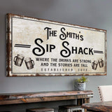 Family Sip Shack Bar Sign - Tailored Canvases - Flyclothing LLC