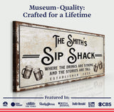 Family Sip Shack Bar Sign - Tailored Canvases - Flyclothing LLC