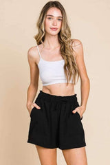 Culture Code High Waist Paper bag Shorts - Trendsi - Flyclothing LLC