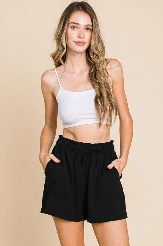 Culture Code High Waist Paper bag Shorts - Trendsi