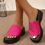 Open Toe Platform Cloth Sandals - Trendsi - Flyclothing LLC
