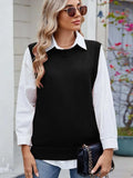 Buttoned Round Neck Sweater Vest - Trendsi - Flyclothing LLC