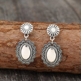 Alloy Flower Dangle Earrings - Trendsi