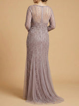 Lara High Neck Beaded Gown