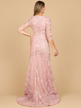 Short Sleeve Lace Mermaid Gown | 28879
