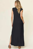 Double Take Full Size Texture Mock Neck Sleeveless Maxi Dress - Trendsi - Flyclothing LLC