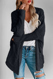 Double Take Pocketed Open Front Long Sleeve Cardigan - Trendsi - Flyclothing LLC