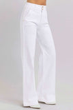 RISEN Full Size Tummy Control Double Button Wide Leg Jeans - Trendsi - Flyclothing LLC