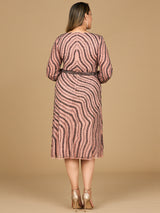Beaded Midi Dress with Long Sleeves