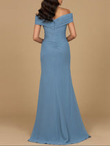 Off Shoulder Elegant Chiffon Gown