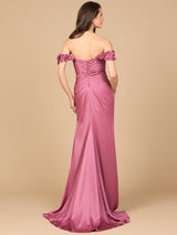 Off Shoulder Crepe Gown
