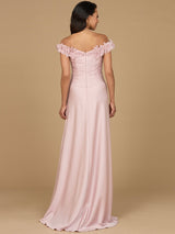 Off Shoulder Satin Gown
