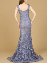 Sleeveless Mermaid Lace Embroidered Gown