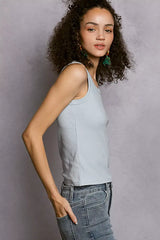 POL Round Neck Ribbed Tank - Trendsi - Flyclothing LLC