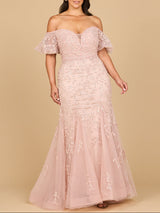 Lace, Off Shoulder Mermaid Gown