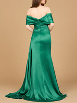 Off Shoulder Satin Dress