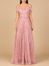 Off Shoulder Beaded Ballgown