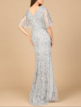 Cape Sleeve Mermaid Gown