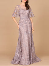 Modest, Cape Sleeve A-line Gown