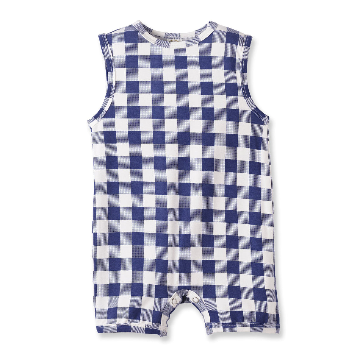 Picnic Plaid Soft Bamboo Sleeveless Baby Shortall Romper - Tesa Babe - Flyclothing LLC