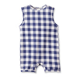Picnic Plaid Soft Bamboo Sleeveless Baby Shortall Romper - Tesa Babe - Flyclothing LLC