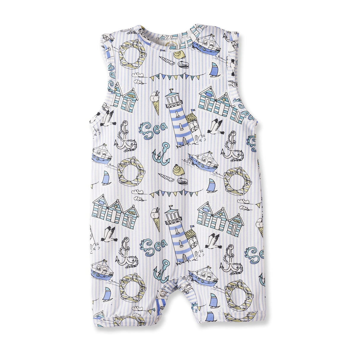 Seashore Shortall Romper – Bamboo Baby Neutral One Piece - Tesa Babe - Flyclothing LLC
