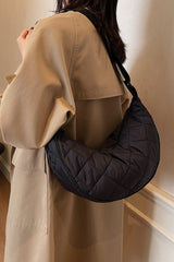 Plaid Quilted Adjustable Strap Crossbody Bag - Trendsi